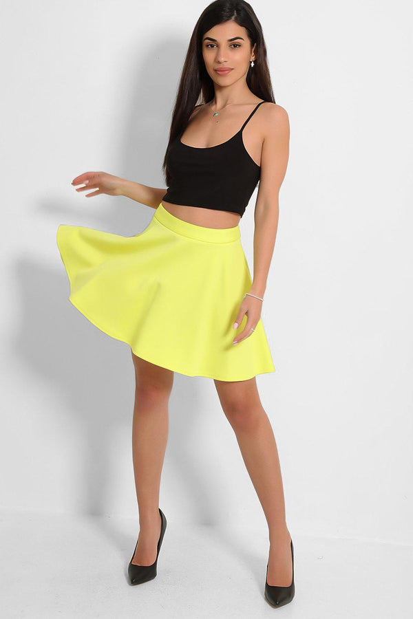 Bright Yellow Flared Mini Skirt - SinglePrice