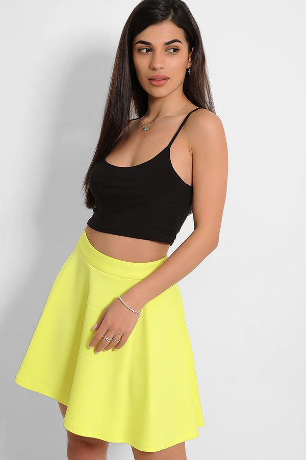 Bright Yellow Flared Mini Skirt - SinglePrice