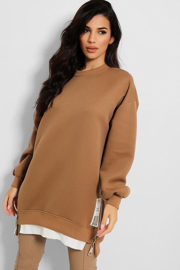Zip Sides Oversized Sweatshirt-SinglePrice
