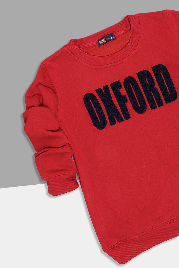 Burgundy Raised Oxford Slogan Kids Sweatshirt-SinglePrice