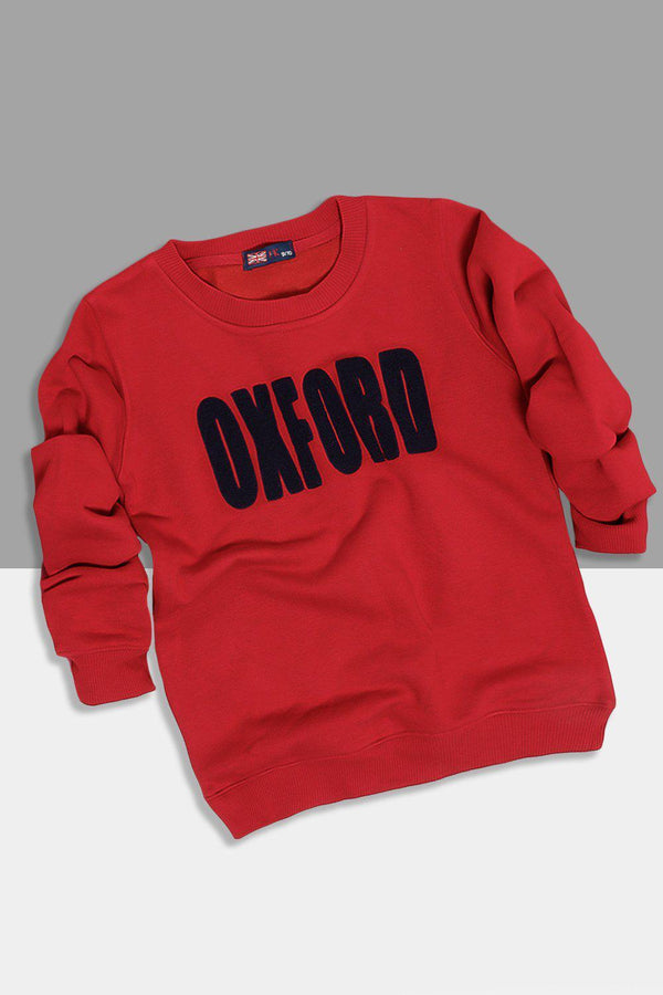 Burgundy Raised Oxford Slogan Kids Sweatshirt-SinglePrice